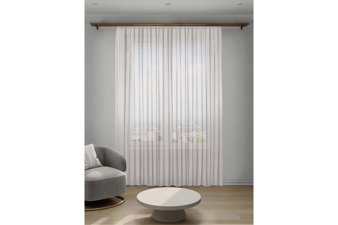 Изображение товара Тюль на ленте Decofest Марио 300x280 см бежевый, 1 шт.