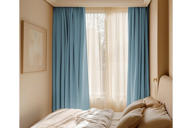 Изображение товара Комплект штор Бархатный Блэкаут 150х270 см, 2 шт., светлый маренго