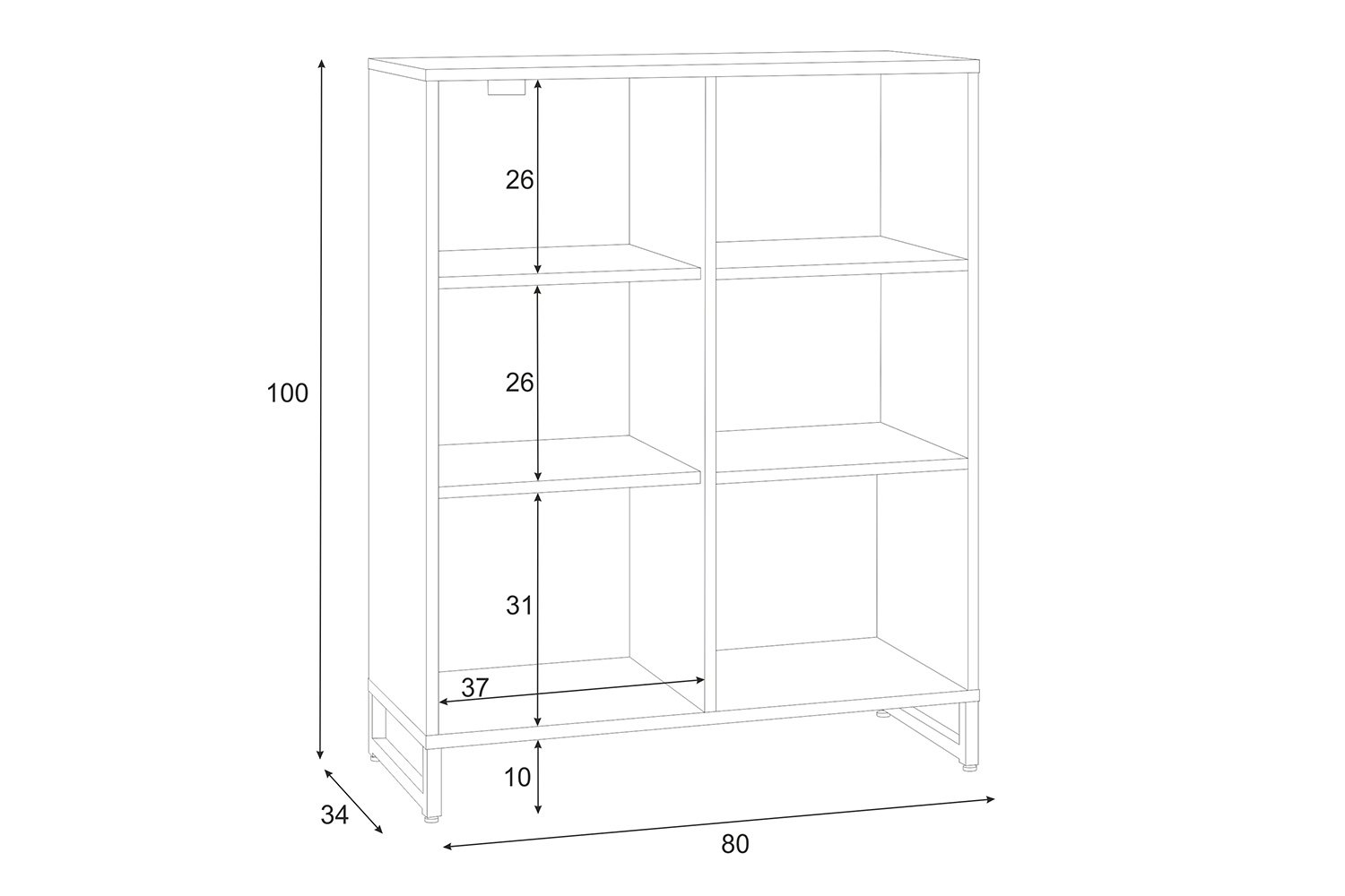 Из книжных полок составлен шкаф высота каждой полки x см найдите высоту шкафа 6