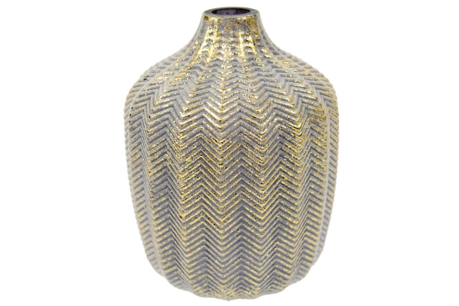 Изображение товара Декоративная ваза NGB-27 19 см стекло серый с золотым напылением