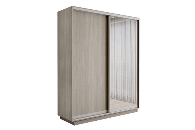 Изображение товара Шкаф-купе 2-дверный Slide-2 180х240х60 см с зеркалом ясень анкор светлый серебро