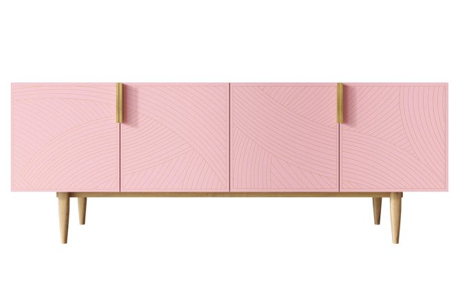 Изображение товара Комод под TV Line с 4 дверками розовый орех 160х60х45 см