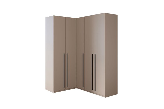 Изображение товара Шкаф угловой 5-ти дверный  София цвет кашемир с черными ручками