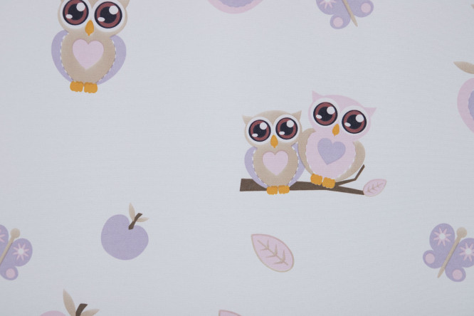 Фото 7 Тюль для детской на ленте MICASA Owly 150х280 см, 1 шт., цвет белый/розовый/ фиолетовый/бежевый