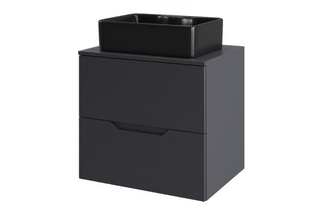 Изображение товара Тумба подвесная ORANGE Line 60 Li-60TugMDF+B01-475MB в графите