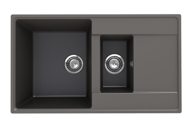 Изображение товара Врезная кухонная мойка Prima с крылом 86х50х22 см кварцевый композит