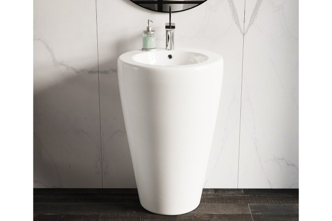 Умывальник моноблок напольный CERAMICANOVA CN1807 55х85х51.5 см
