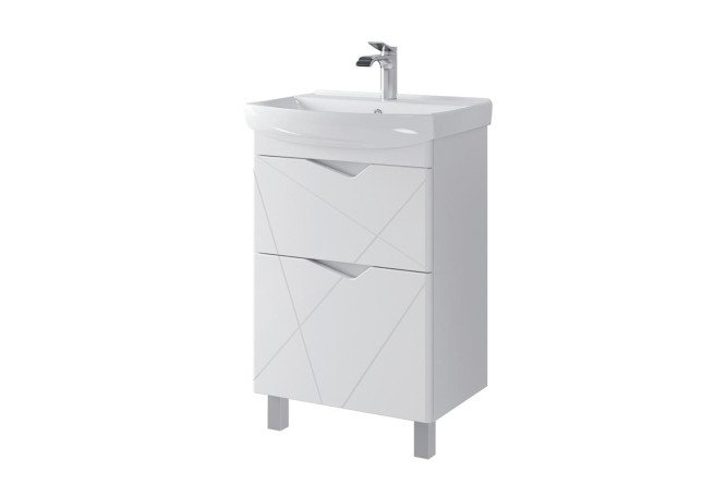 Изображение товара Напольная тумба Sanstar Линни 414.1-1.4.1 51,8 см белая для ванной комнаты