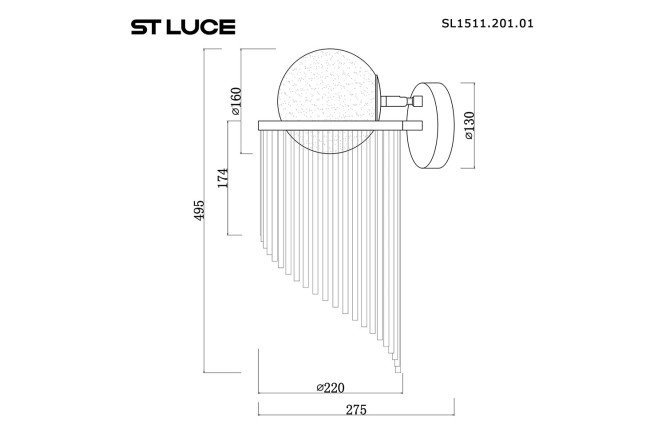 Бра ST LUCE Allegro 3 кв.м, E27