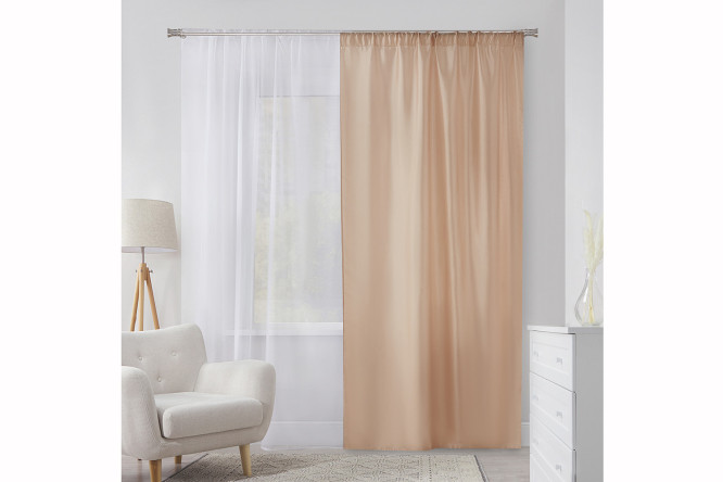 Изображение товара Штора на ленте MITTE Sylvie 140х260 см бежевый - удобное и стильное решение