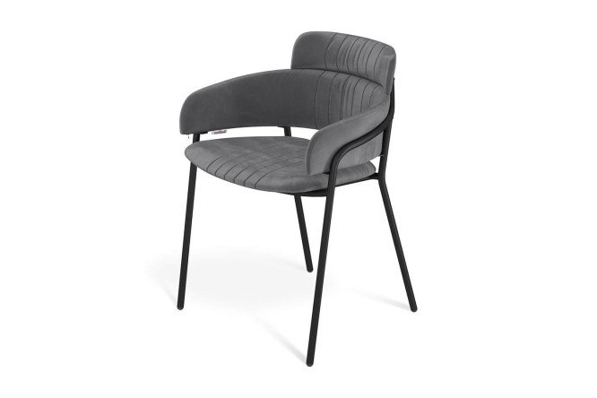 Изображение товара Стул SHT-S143 с подлокотниками, велюровый, металл ножки, максимум 200 кг