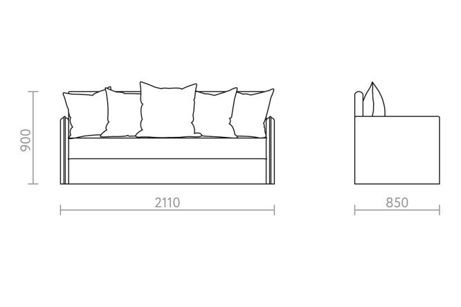 Изображение товара Диван-кровать Ника 2 с выкатным механизмом размеры 211х90х85 см