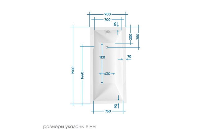 Ванна Marka One Рагуза (Raguza) белый 190x90 см