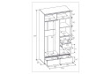 Шкаф-купе 2-дверный Mod 123,2х239х62 см, антрацит