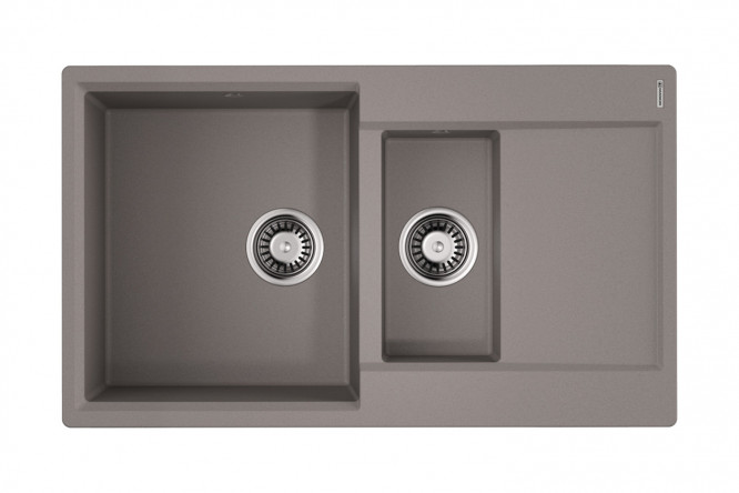 Изображение товара Врезная кухонная мойка OMOIKIRI Daisen 86-2-GR из искусственного гранита серого цвета