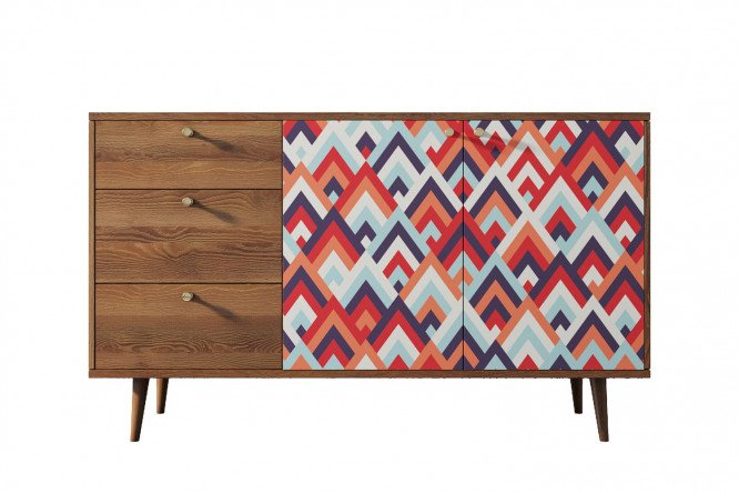 Изображение товара Комод Berber 150х90х45 см с принтовым фасадом коричневый стильный и вместительный