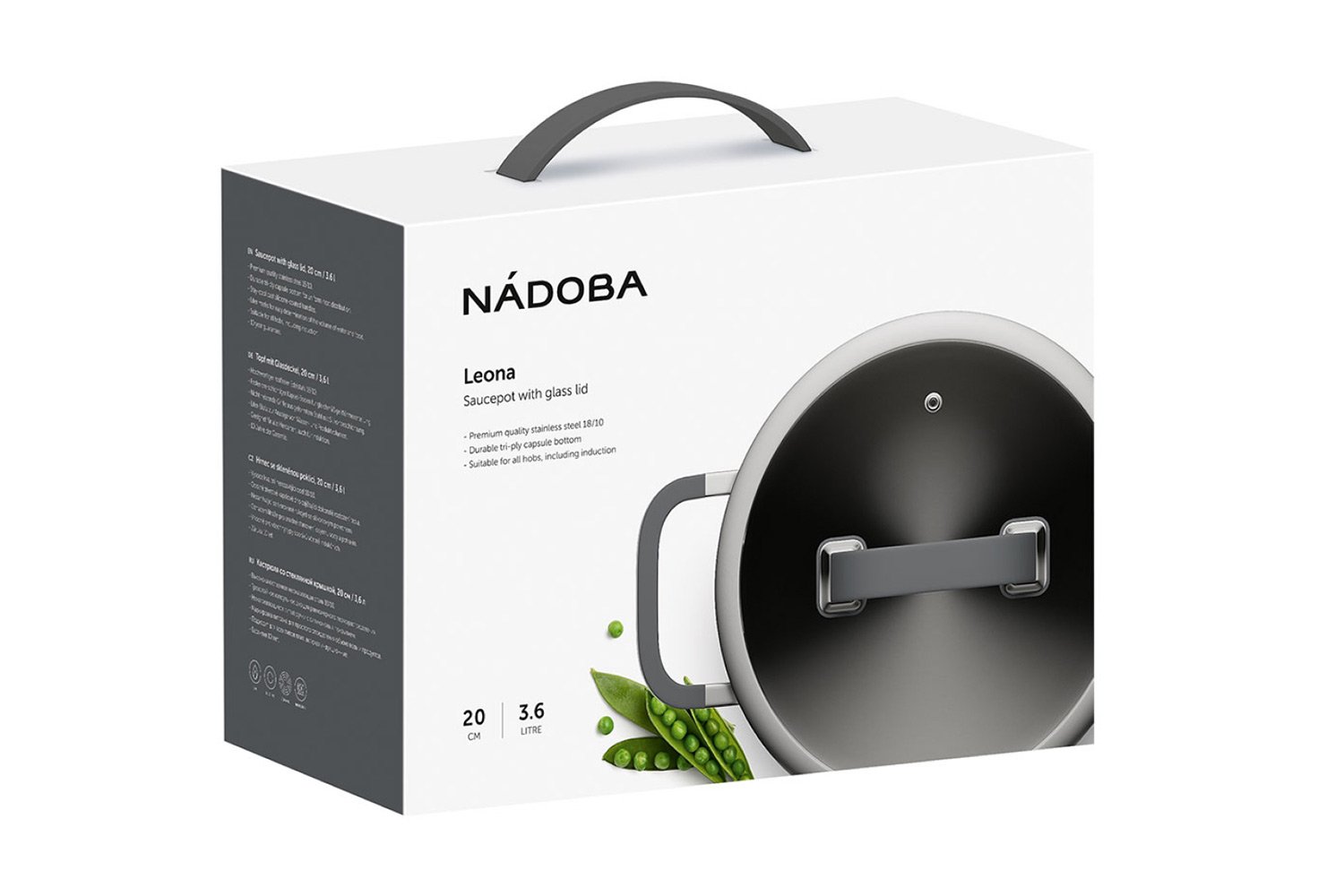 Кастрюля с крышкой NADOBA Leona 3.6 л