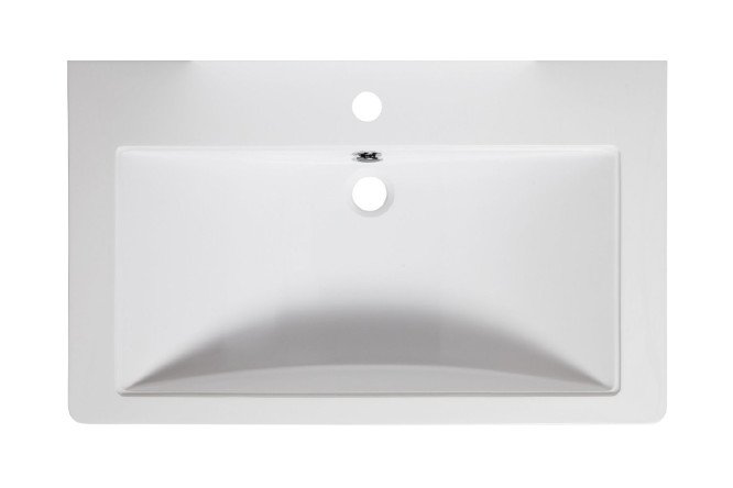 Изображение товара Умывальник RUNO Omega 75 из литового мрамора белый, размеры 75х15,5х45,2 см