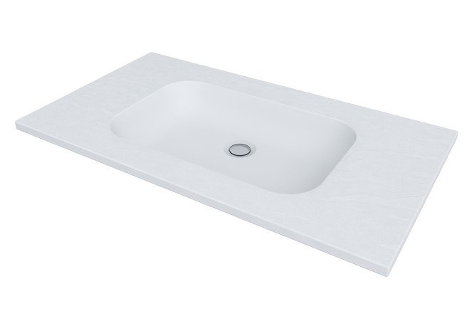 Изображение товара Раковина встраиваемая сверху Люкс 1552230 80х12х45 см из литейного мрамора