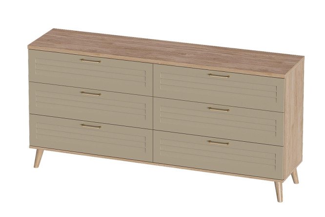 Изображение товара Комод 6 ящиков Крит современный мебель для хранения светло-серый дуб