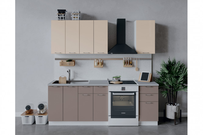 Изображение товара Кухонный гарнитур Весна 160х213.2х47.8 см белый ваниль глянец