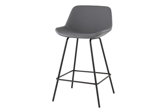 Стул полубарный Stool Group Деймон 47.5х90х49 см, цвет обивки серый, ножек чёрный