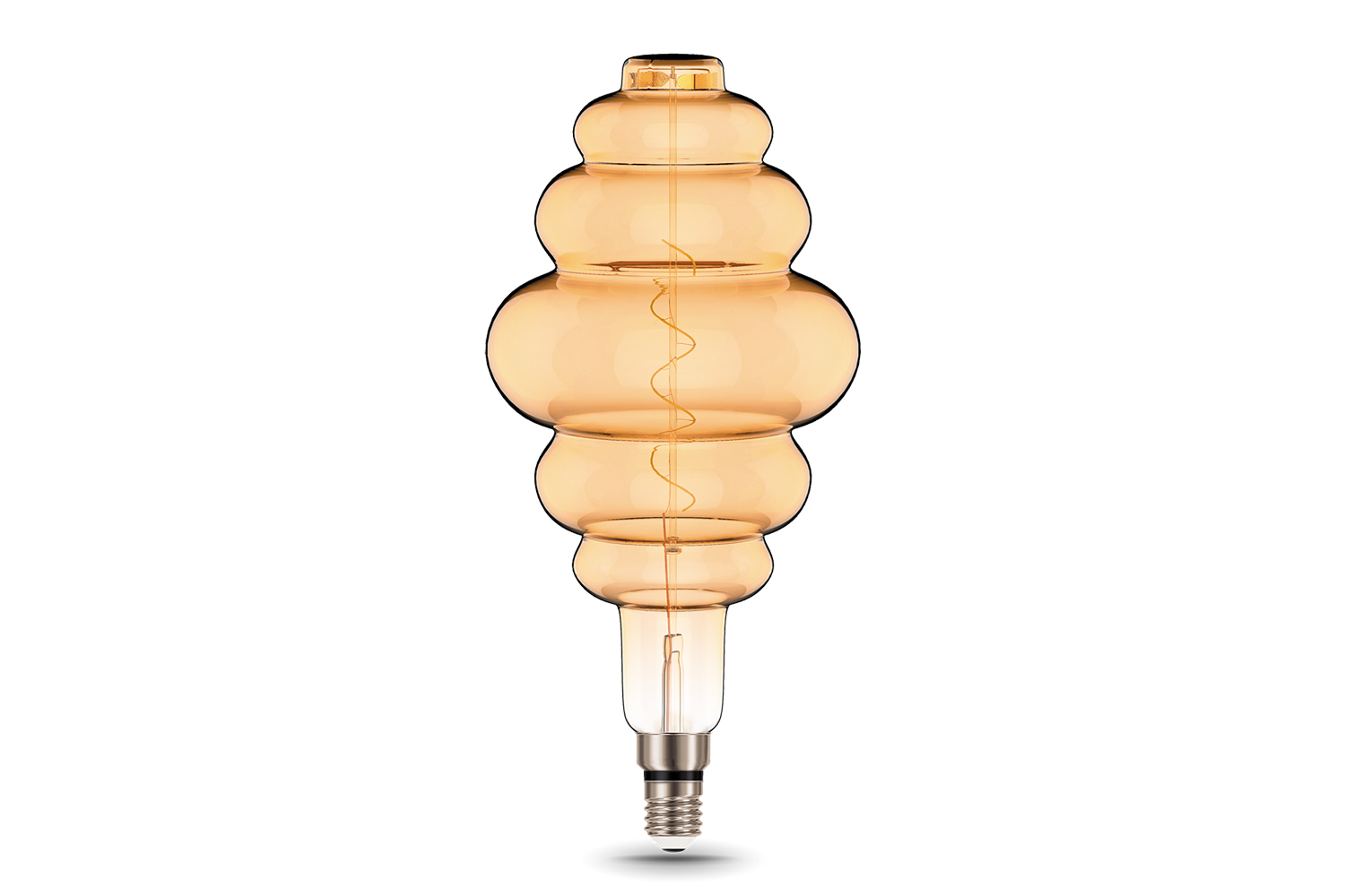 фото Лампа светодиодная filament honeycomb golden flexible gauss