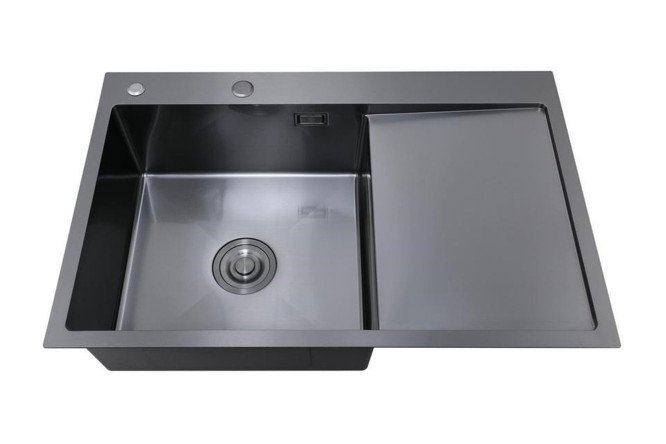 Изображение товара Мойка врезная с дозатором и крылом РМС MRK 7851BL-L 78х51х18 см Изображение товара Мойка врезная с дозатором и крылом РМС MRK 7851BL-L 78х51х18 см