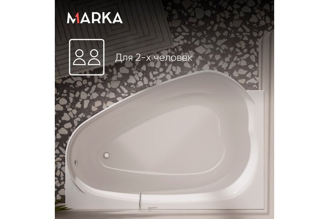 Ванна Marka One Амур (Love) L, белый 185x135 см