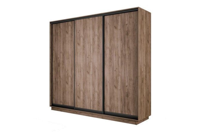 Изображение товара Шкаф-купе Slide-2 v.2 Дуб крафт табачный/чёрный профиль 180x220x45 см
