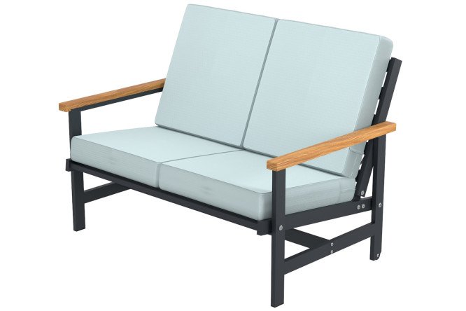 Изображение товара Диван садовый Scandi 120x82,3x71,4 см антрацит светло-серый