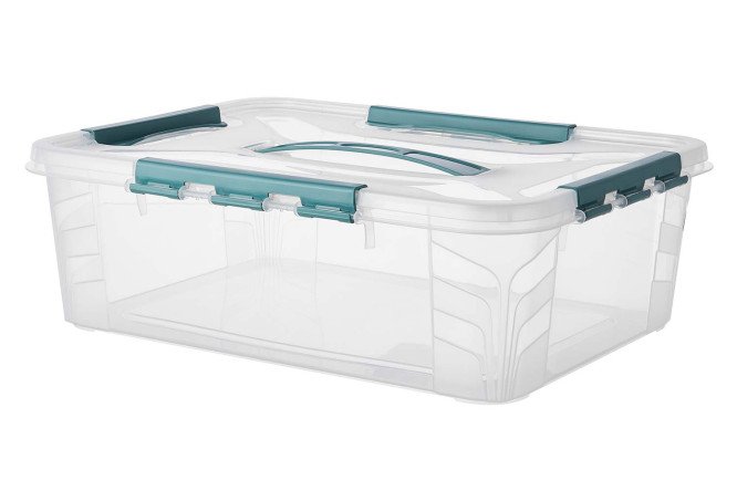 Ящик для хранения универсальный Grand box с крышкой, замками и ручкой 39x12.4x29 см, 10 л