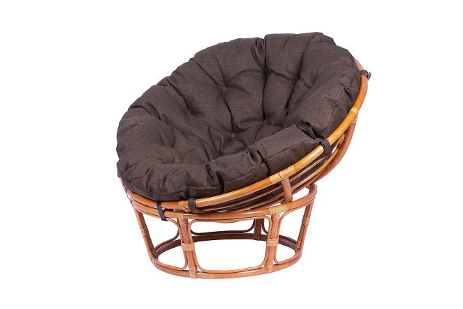 Изображение товара Кресло Папасан цвет коньяк с коричневыми мягкими элементами