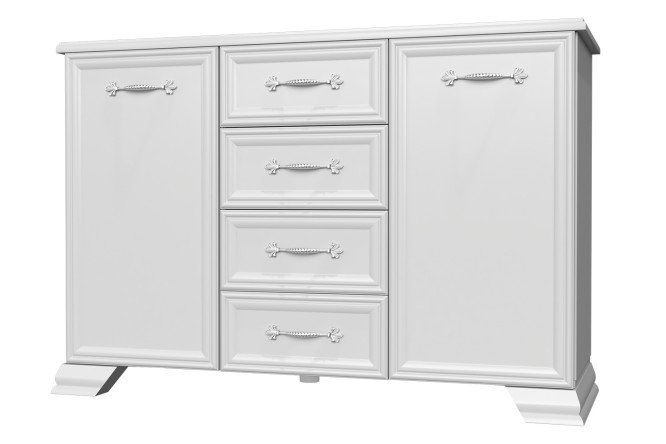Изображение товара Комод Грация 2 двери 4 ящика белый современный мебель для хранения