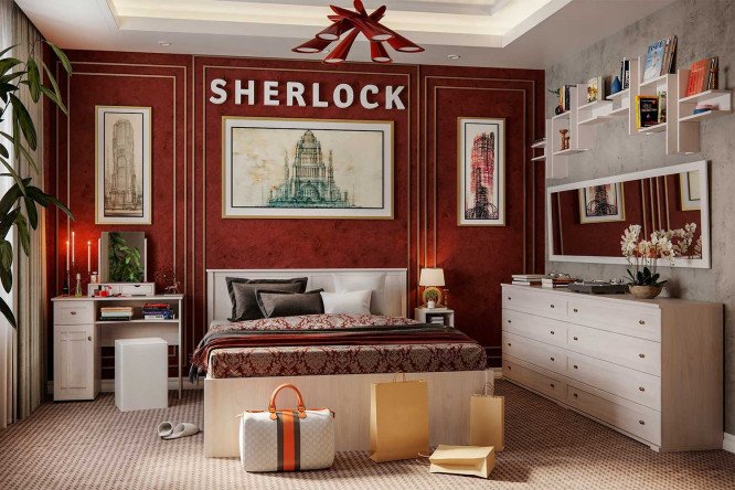 Кровать с подъёмным механизмом Sherlock цвет ясень анкор светлый 160х200 см