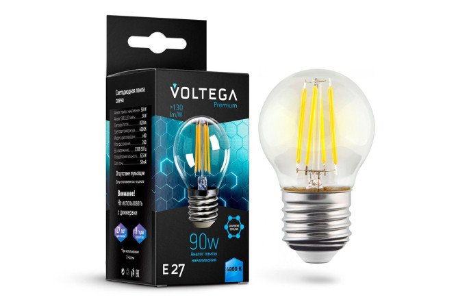 Изображение товара Светодиодная лампа VOLTEGA Crystal Globe Graphene E27, 9W, 4000K