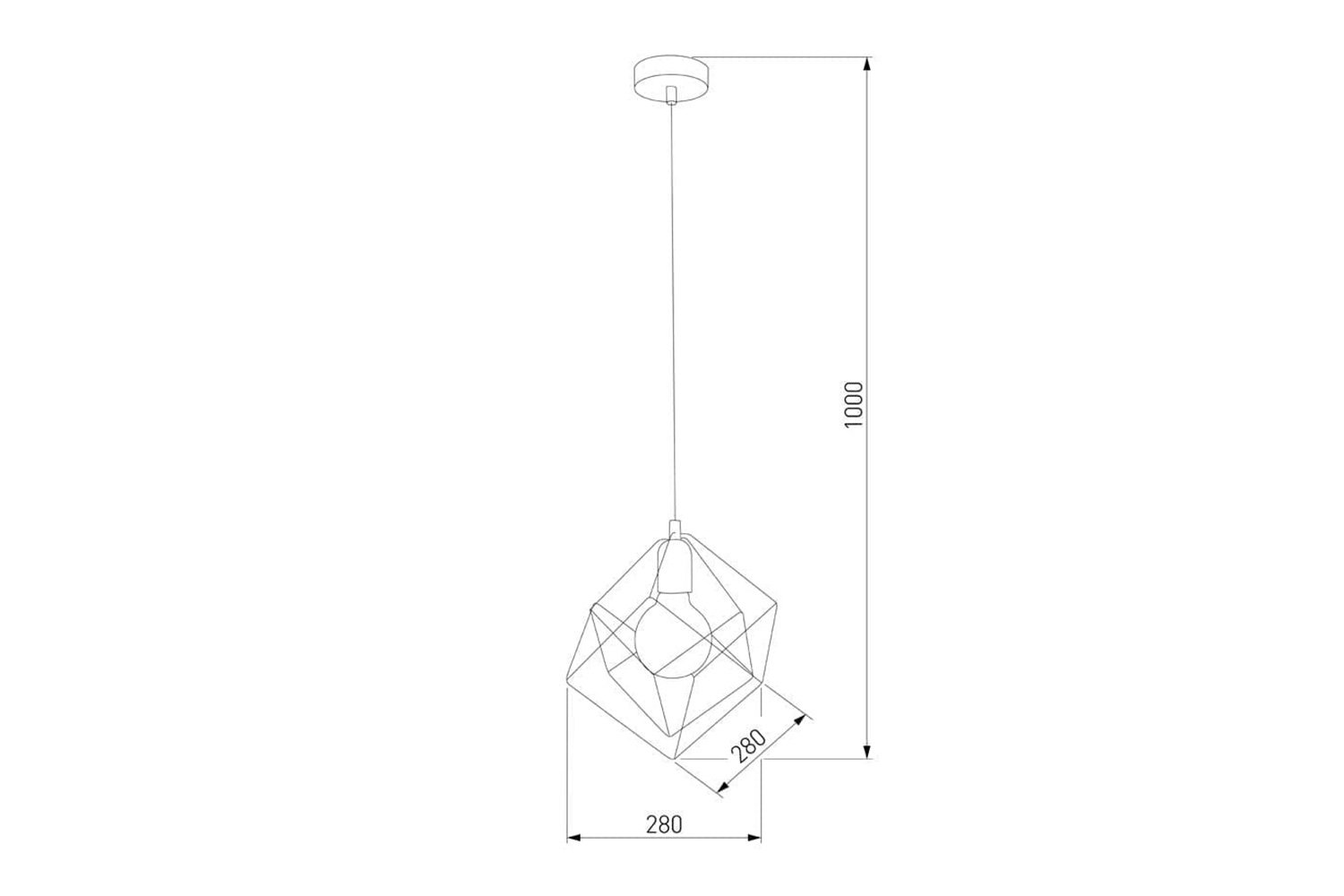 Светильник подвесной TK LIGHTING Alambre 4 кв.м., 28х33х28 см, E27