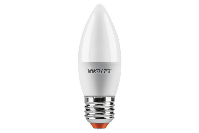 Лампа светодиодная Wolta 25YC5E27 E27, 5W, Свеча, 3000 К, Тёплый