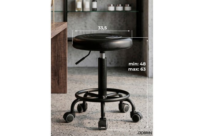 Табурет мастера DOBRIN Billy Black 37х48х37 см