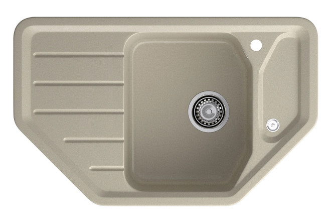 Изображение товара Мойка угловая врезная с крылом GRANFEST Corner GF-C-800E 80х50х20 см