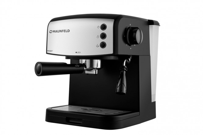 Изображение товара Рожковая кофемашина MAUNFELD MF-734BK компактная для дома