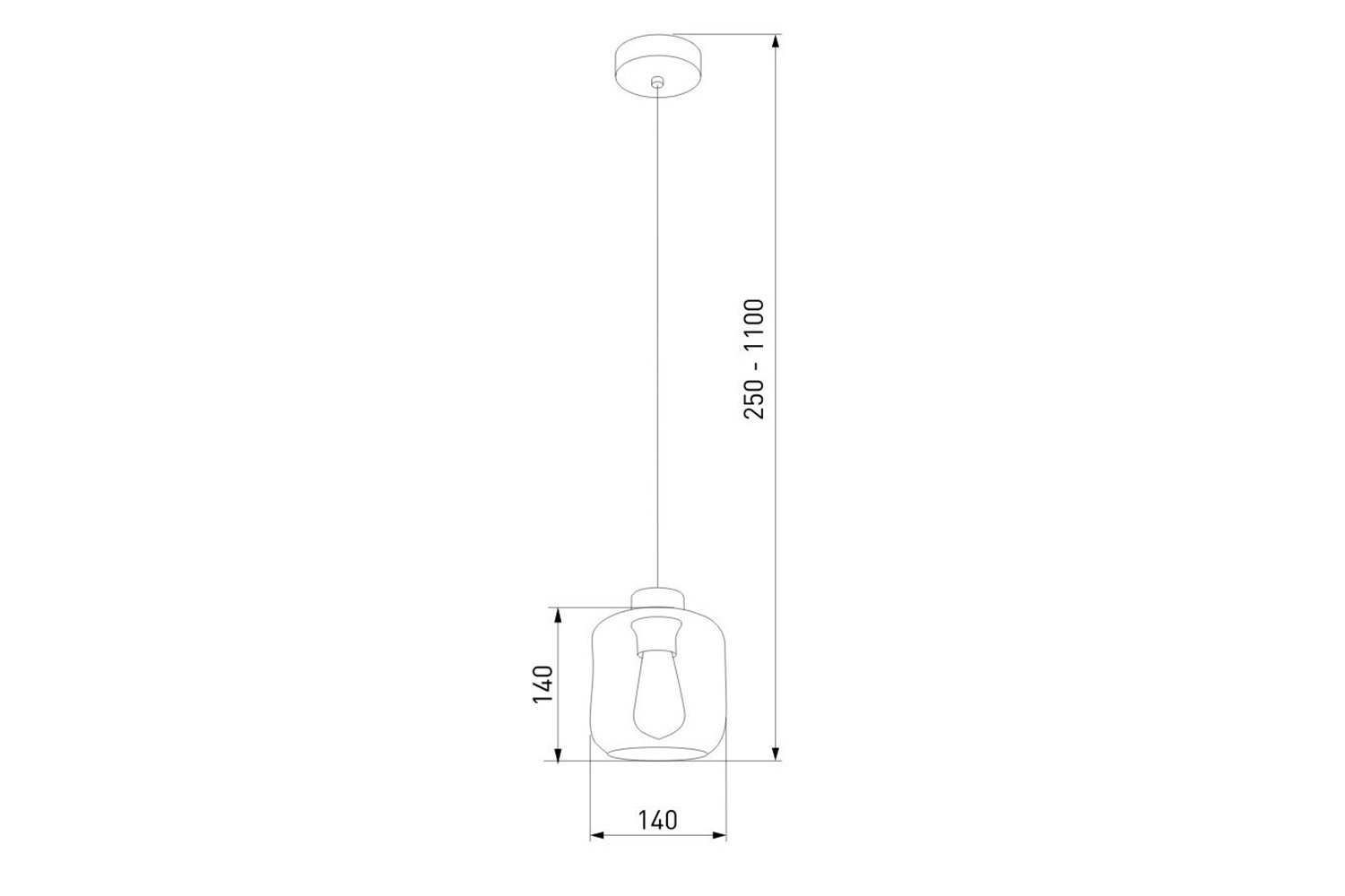 Светильник подвесной TK LIGHTING Marco 2 кв.м., 14х24х14 см, E27
