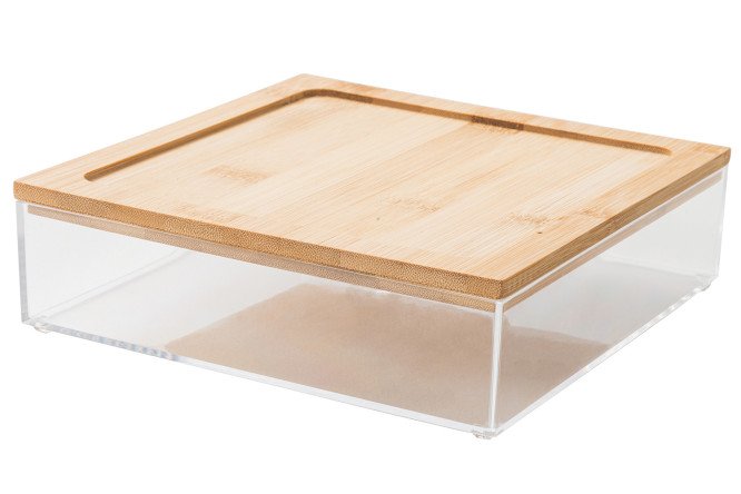 Изображение товара Контейнер с крышкой MITTE Bamboo 19x5x19 см для хранения продуктов