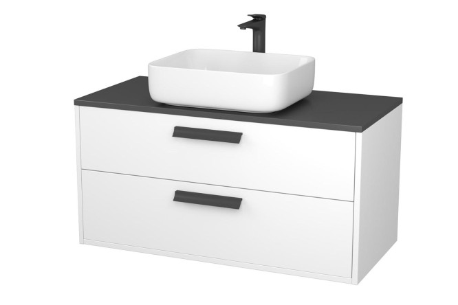 Изображение товара Тумба подвесная Orta 100 510013 белая с раковиной 100х51,2х47 см