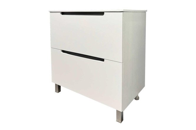 Изображение товара Напольная тумба RUNO Lina 60 антрацит и белый для ванной комнаты