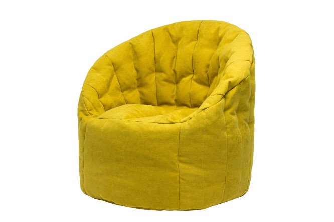 Изображение товара Кресло-пенёк Австралия из велюра жёлтый, размер 90х80х90 см