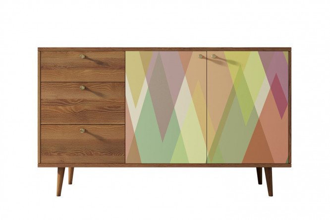 Изображение товара Комод Berber с принтом, размеры 150x90x45 см, коричневый каркас