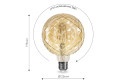 Лампа светодиодная IN HOME GL125CR-deco E27, 15W, Груша, 3000 К, Тёплый
