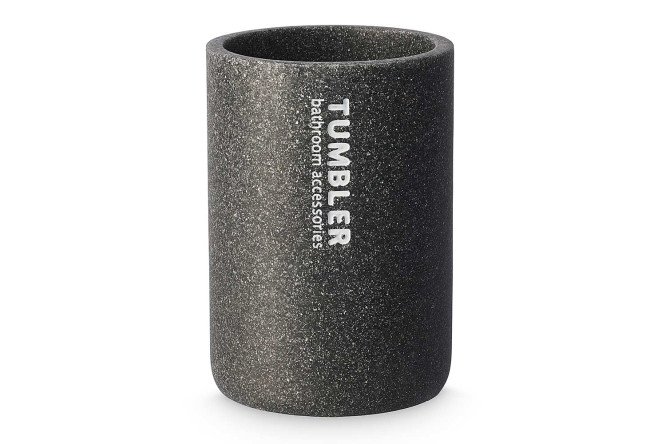 Изображение товара Стакан для зубных щеток EVIO Kora из полирезина серый и белый 7,5х11х7,5 см