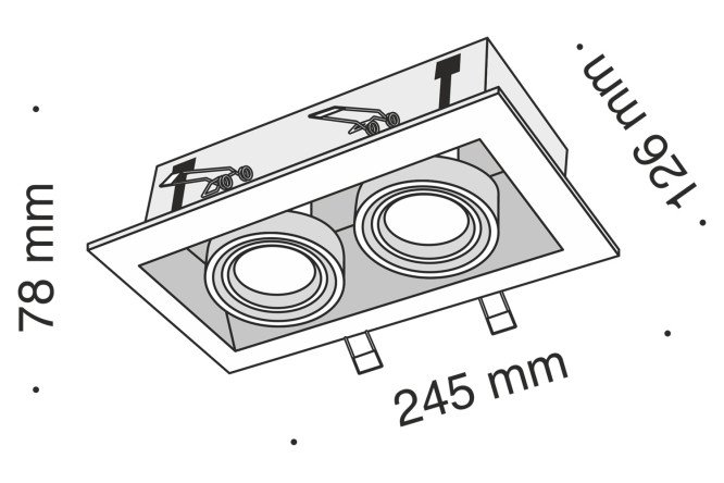 Светильник встраиваемый MAYTONI Downlight Metal Modern 24.5x7.8x12.6 см, GU10